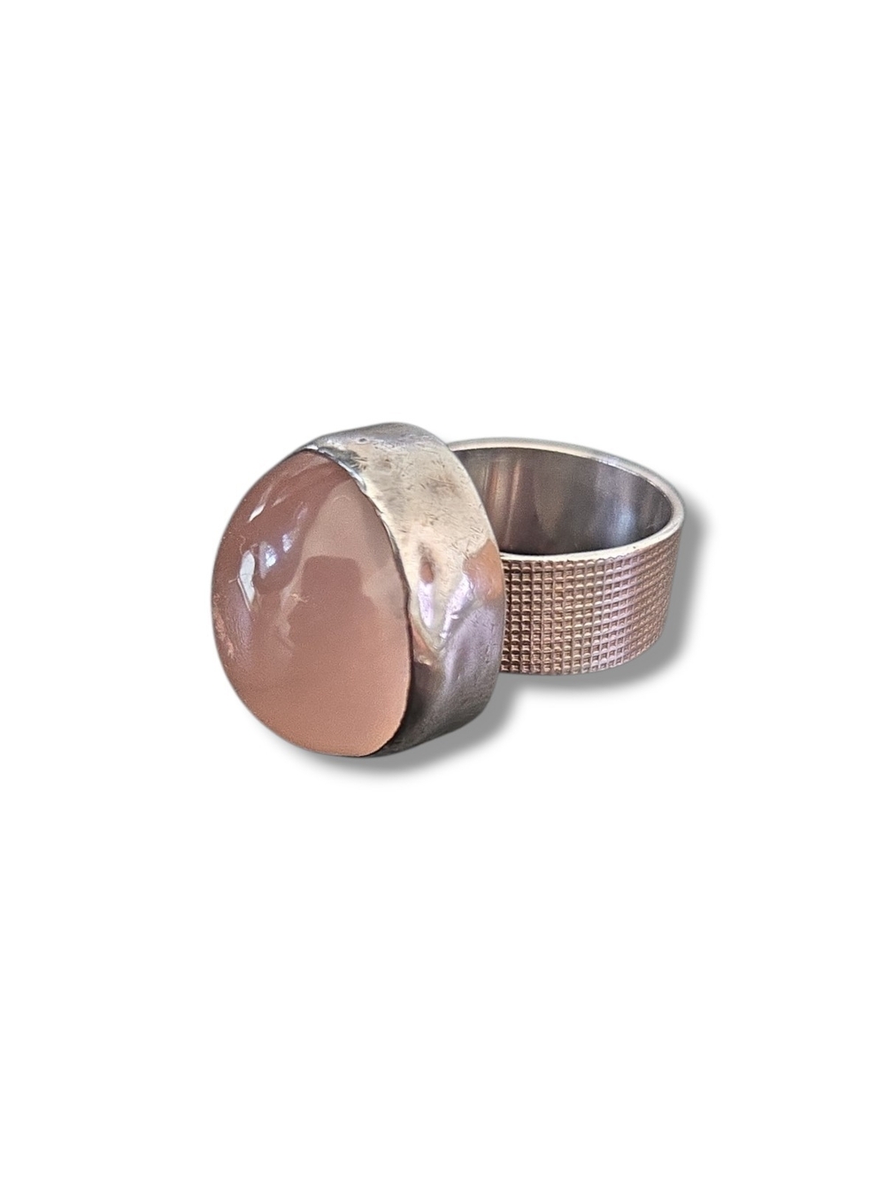 Rose Quartz Dome Ring Sz 7
